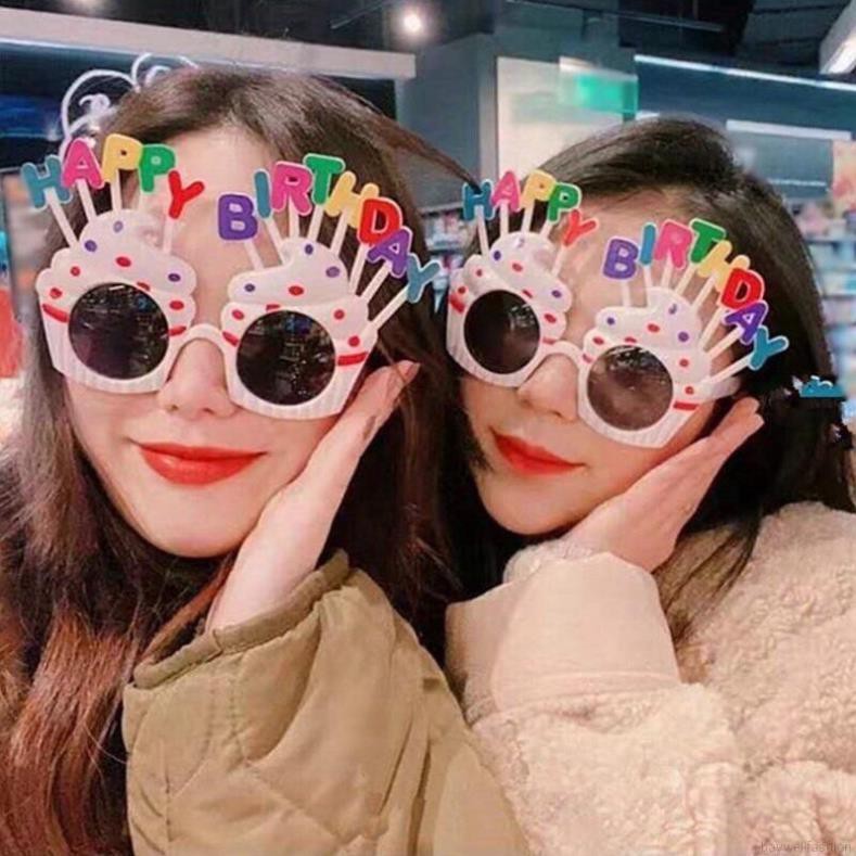 Kính Hoạ Tiết Chữ HAPPY BIRTHDAY Dễ Thương