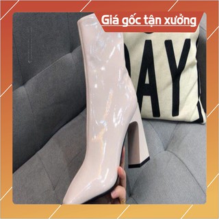 X34-bốt da gót vạt cao cấp