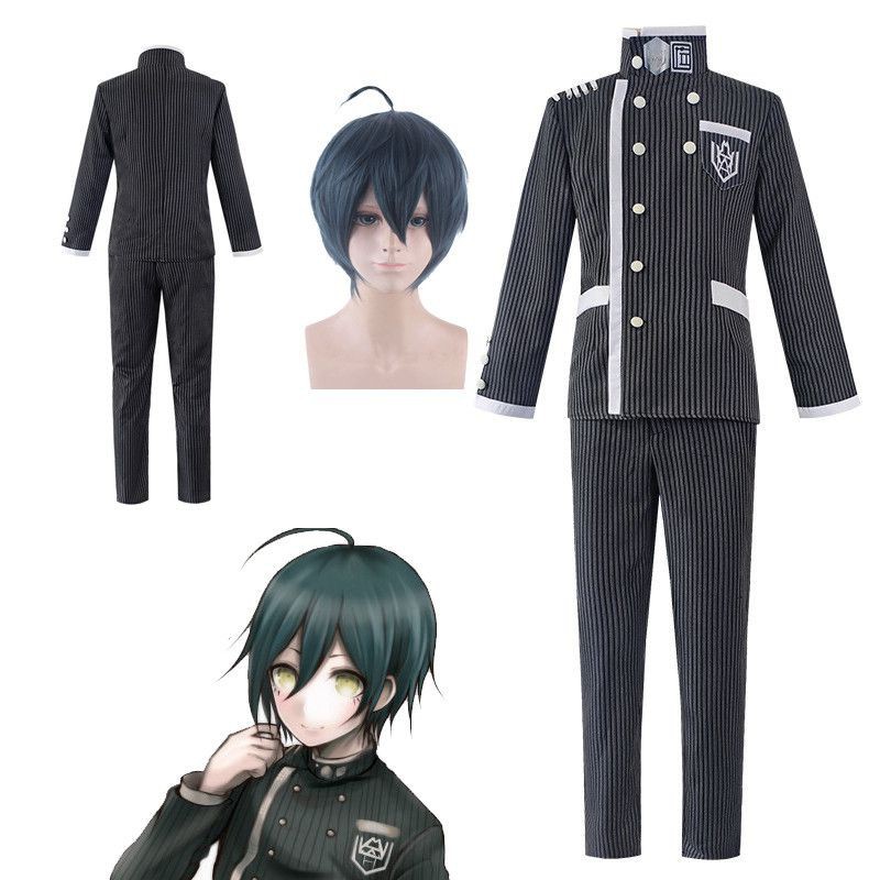 Danganronpa V3 Saihara Shuichi Cosplay Costume Co School Pants Uniform Wig