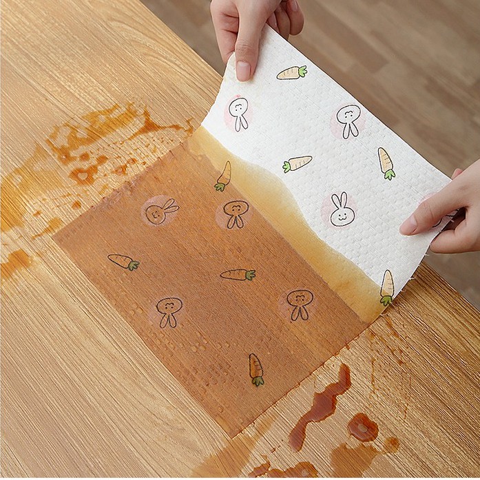 Cuộn Khăn giấy vải khô lau nhà bếp đa năng tiện lợi, thấm hút dầu mỡ, giặt được- BẢN TO