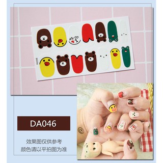 Decal dán móng hoạt hình dễ thương