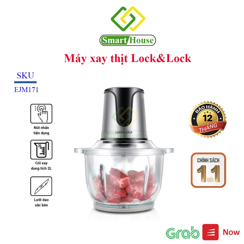 Máy Xay Thịt 2 Lưỡi Dao Kép LocknLock EJM171 2L 300W - Hàng Chính Hãng - Smart House