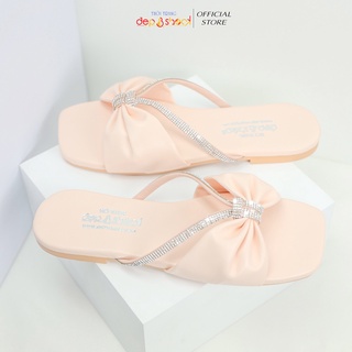 Dép lê nữ dép quai ngang đính đá cao cấp Depvashock bigsize 42 43