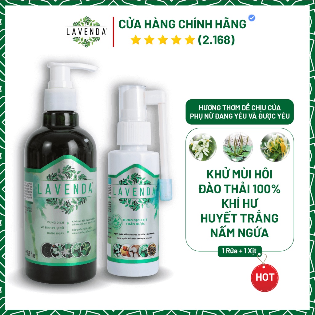 Combo 2 chai dung dịch rửa và xịt phụ khoa Lavenda, hỗ trợ các vấn đề về phụ khoa