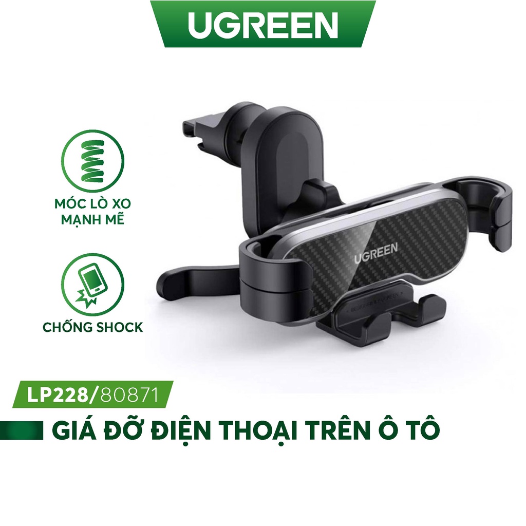 Giá đỡ điện thoại cài khe gió điều hòa trên xe hơi xoay góc 360 độ UGREEN LP228