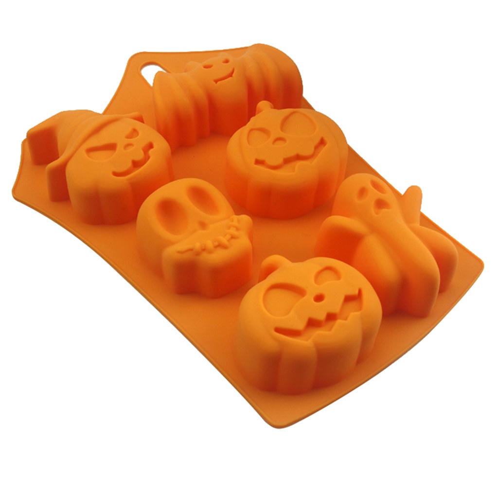 [CHOO] Halloween Pumpkin Silicone Mould DIY 6 Cavity Cake Decoration Chocolate Cookie Mold Baking Tool