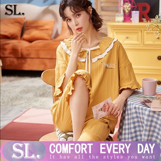 Set Đồ Bộ Mặc Ở Nhà Ngắn Tay Phong Cách Hàn Quốc Cho Nữ Size M-4Xl
