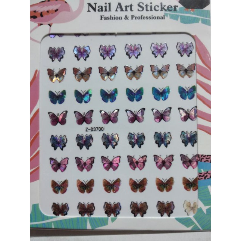Hình dán trang trí móng, stiker bướm 6d trang trí móng