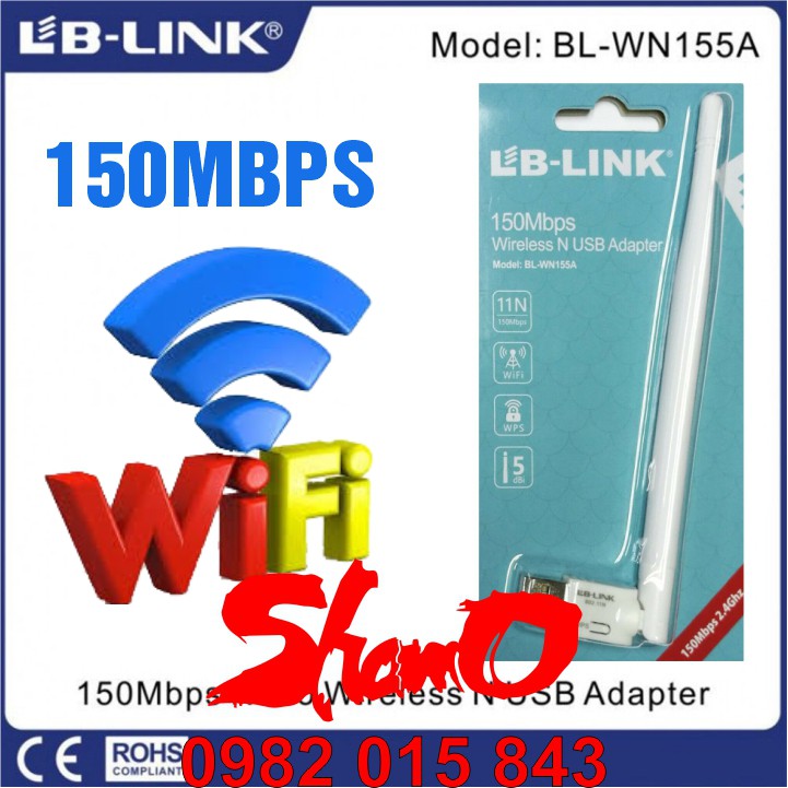 Bộ thu sóng Wifi LBLINK 150Mbps – BL-WN155A – Chính Hãng LB-Link – Bảo hành 24 tháng – Tốc độ truyền tải không dây 150Mb