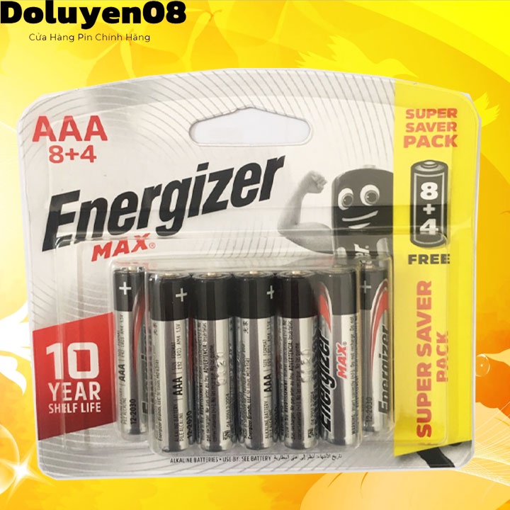 Pin AAA Energizer Alkaline Max 1.5V Vỉ 12 viên
