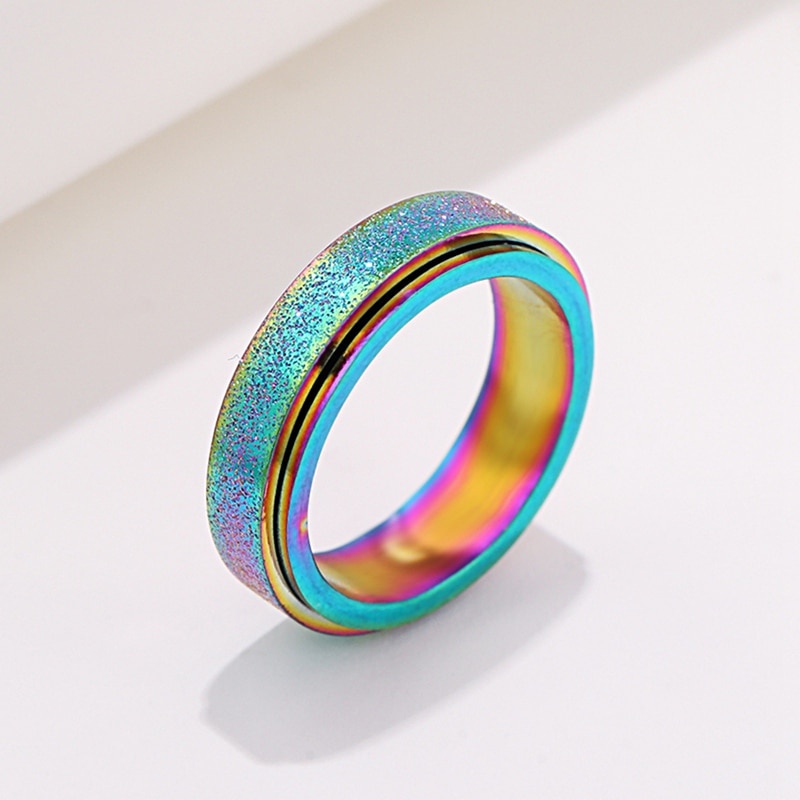 Nhẫn thép không gỉ 6mm màu đơn giản cho cả nam và nữ # 5040