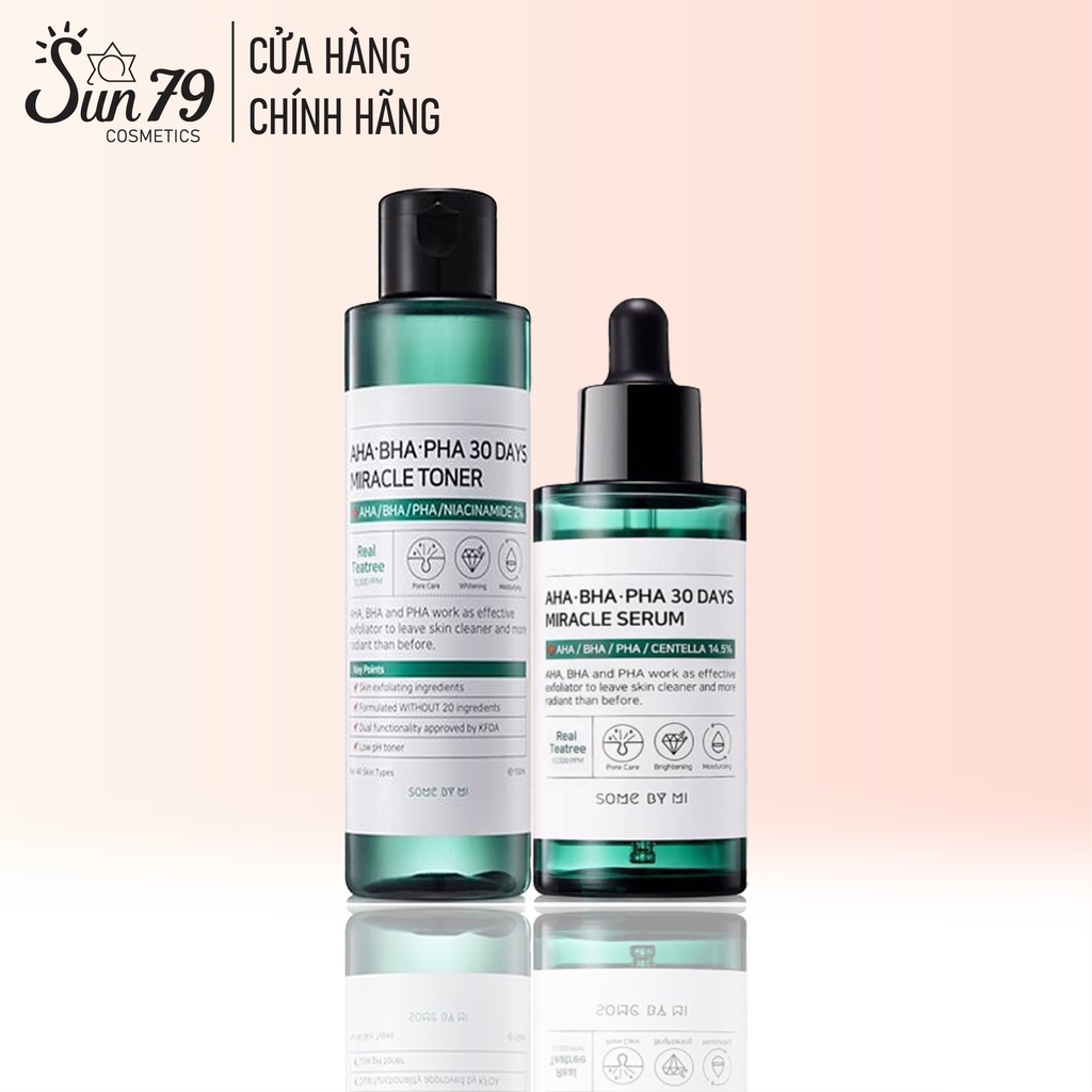 Combo Giảm Mụn Some by mi 30days AHA-BHA-PHA 30 Days Miracle ( toner150ml serum 50ml )