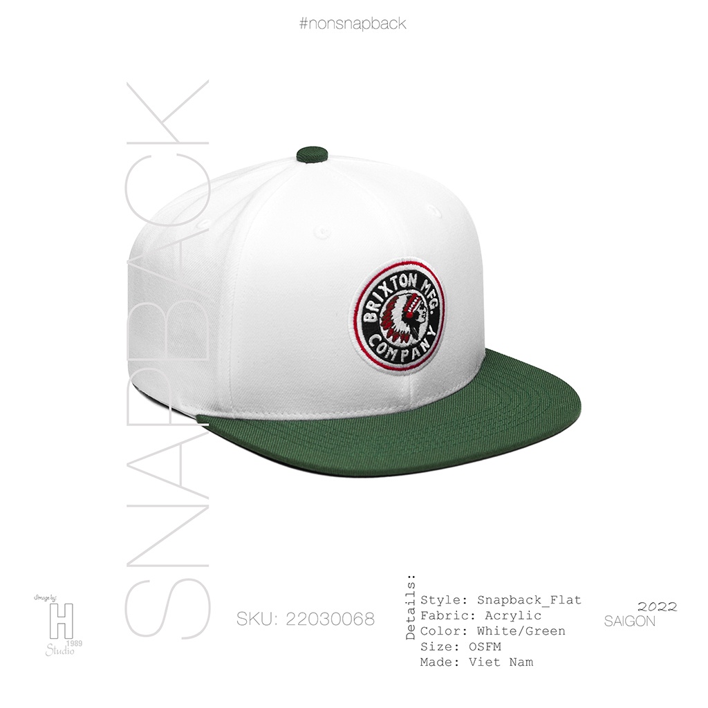 Mũ snapback thời trang nam vành xanh green logo Brixton hàng chất lượng tiêu chuẩn xuất khẩu khóa gài bấm free size