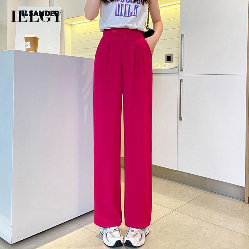 Quần tây IELGY cạp cao ống đứng dễ phối đồ cho nữ