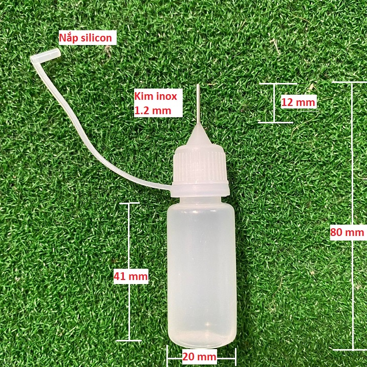 Chai nhựa nhỏ 10ml đầu kim có nắp tiện dụng đựng dầu máy/keo/dung dịch
