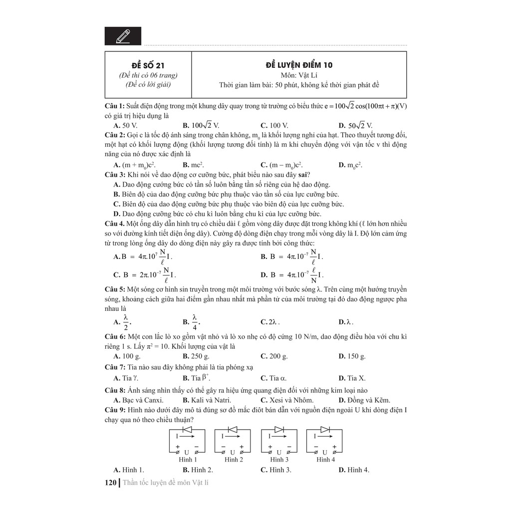 Sách - CC Thần tốc luyện đề 2021 môn Vật lý chinh phục kì thi tốt nghiệp THPT và thi vào các trường đại học, cao đẳng | BigBuy360 - bigbuy360.vn