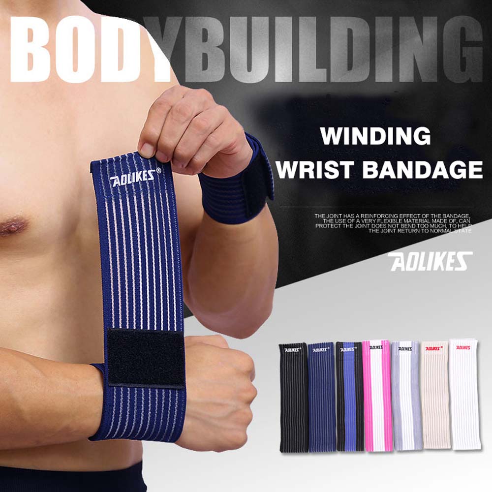 Băng quấn cổ tay co giãn nhiều màu sắc hỗ trợ bảo vệ cổ tay an toàn khi tập thể hình thể thao