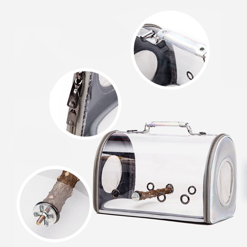 Túi vận chuyển thông thoáng có sào đứng cho chim vẹt