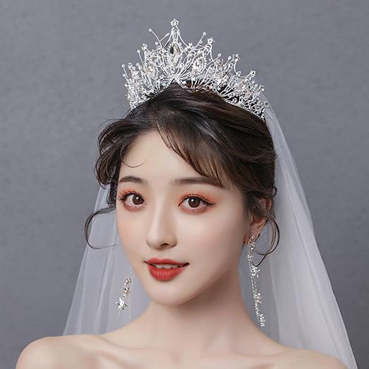 Vương Miện Đính Đá Pha Lê Vàng Có Thể Điều Chỉnh Thời Trang Cho Cô Dâu/Vương Miện