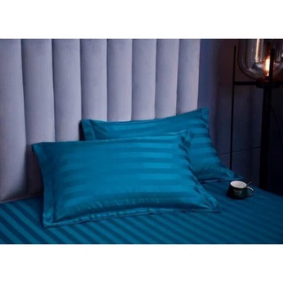 Bộ chăn drap gối cotton sọc 3f vải cotton lụa bóng hàng chuyên cho gia đình và khách sạn