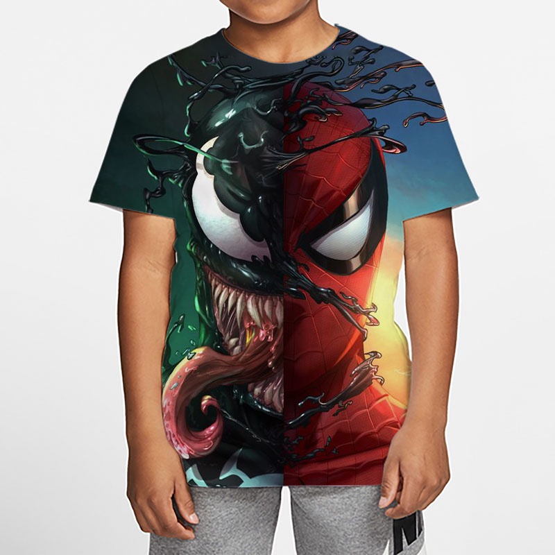 Áo Thun Tay Ngắn In Hình Marvel Venom Thời Trang Mùa Hè Cho Bé