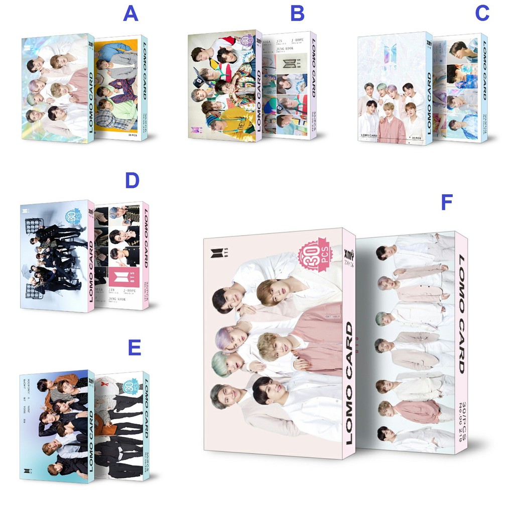 6 mẫu Lomo card BTS hộp ảnh hình nhóm BTS