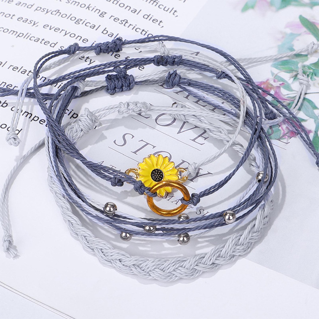 Bộ 4 Vòng Tay Tình Bạn Màu Bạc Thời Trang