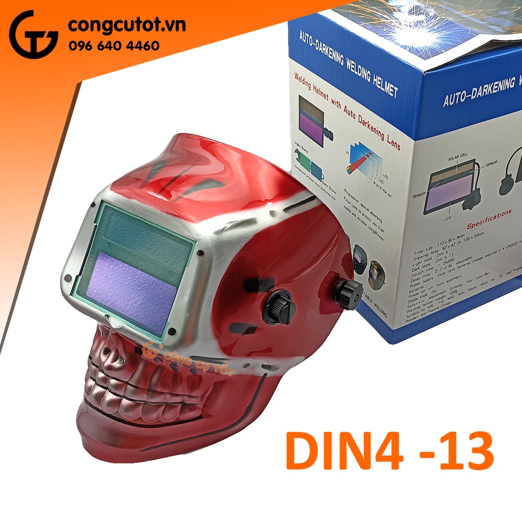 Mặt nạ hàn điện tử năng lượng mặt trời số tự động DIN4-13