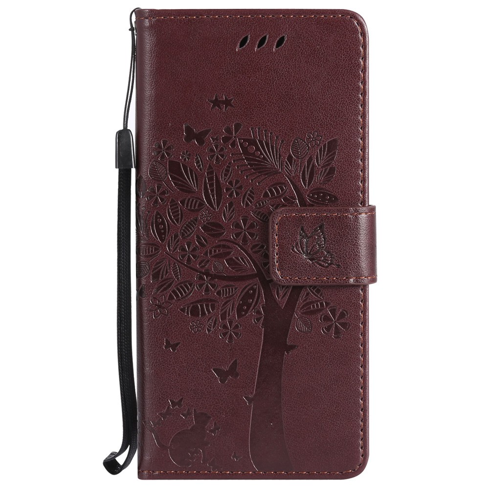 Bao da điện thoại nắp lật họa tiết cây/mèo dập nổi có ngăn đựng thẻ cho Samsung S8/ S8 Plus | BigBuy360 - bigbuy360.vn