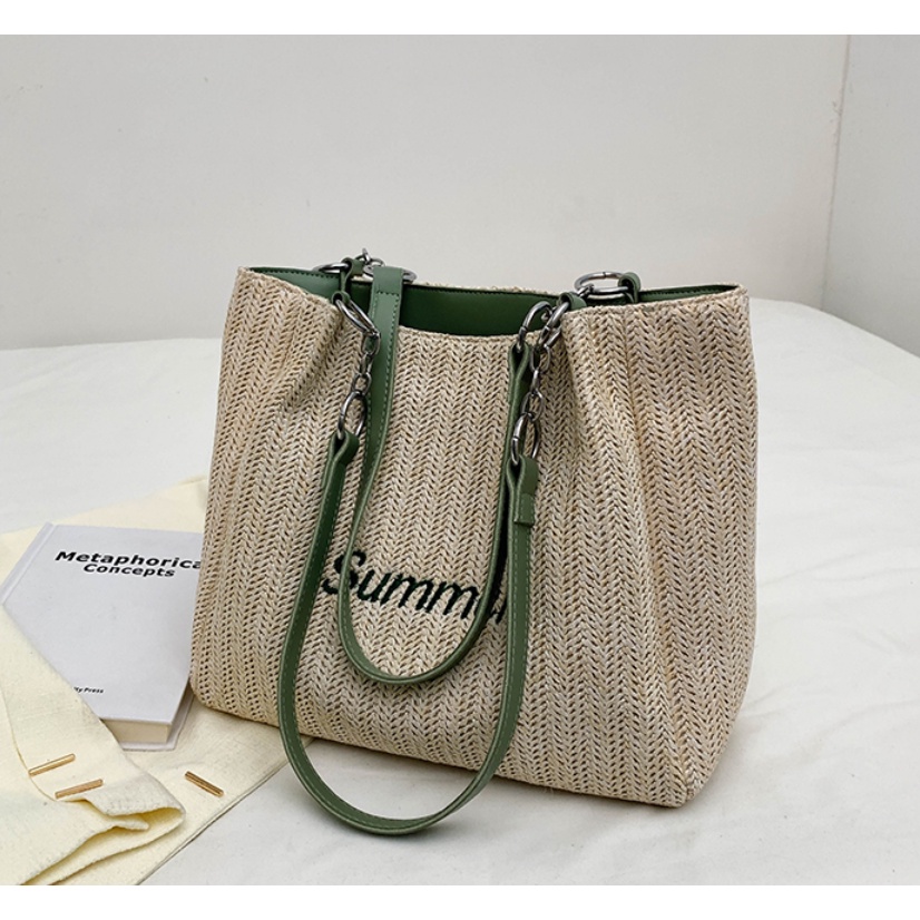 G113 Túi xách nữ Quảng Châu thời trang, in chữ SUMMER cá tính