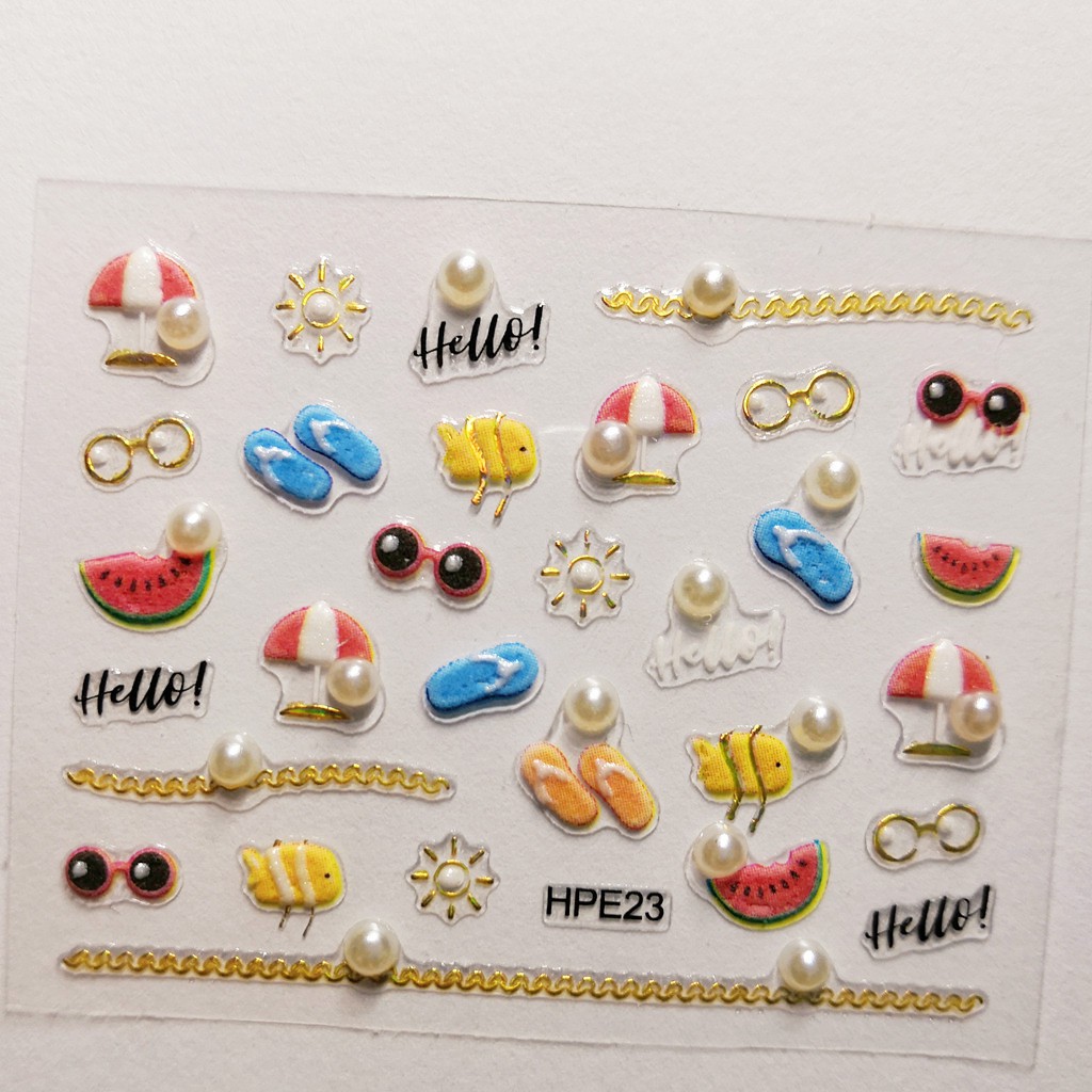 Sticker phối ngọc trai giả chuyên dụng trang trí móng tay nghệ thuật