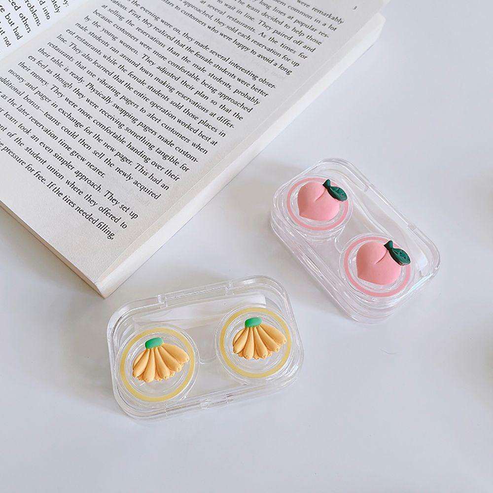 Hộp Đựng Kính Áp Tròng Bằng Nhựa Trong Suốt In Họa Tiết Trái Cây Dễ Thương