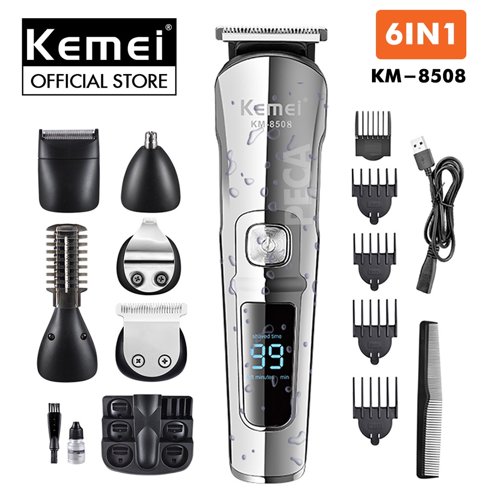 Tông đơ cắt tóc đa năng 11in1 Kemei KM-8508 không dây 2 tốc độ cắt có thể cắt tóc, cạo râu, tỉa lông mũi,..