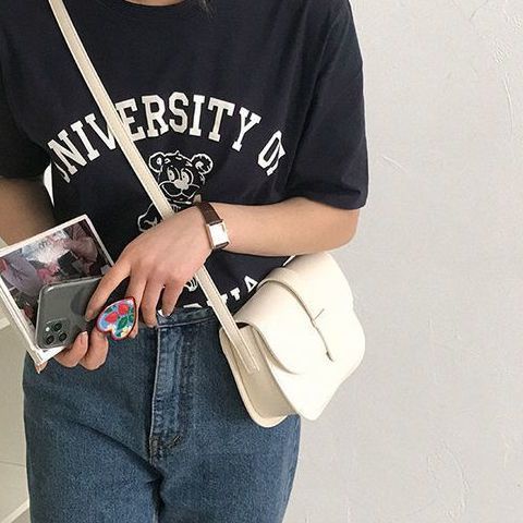 Túi Đeo Chéo Hình Vuông Nhỏ Màu Trơn Phong Cách Phương Tây Thời Trang Cao Cấp Cho Nữ