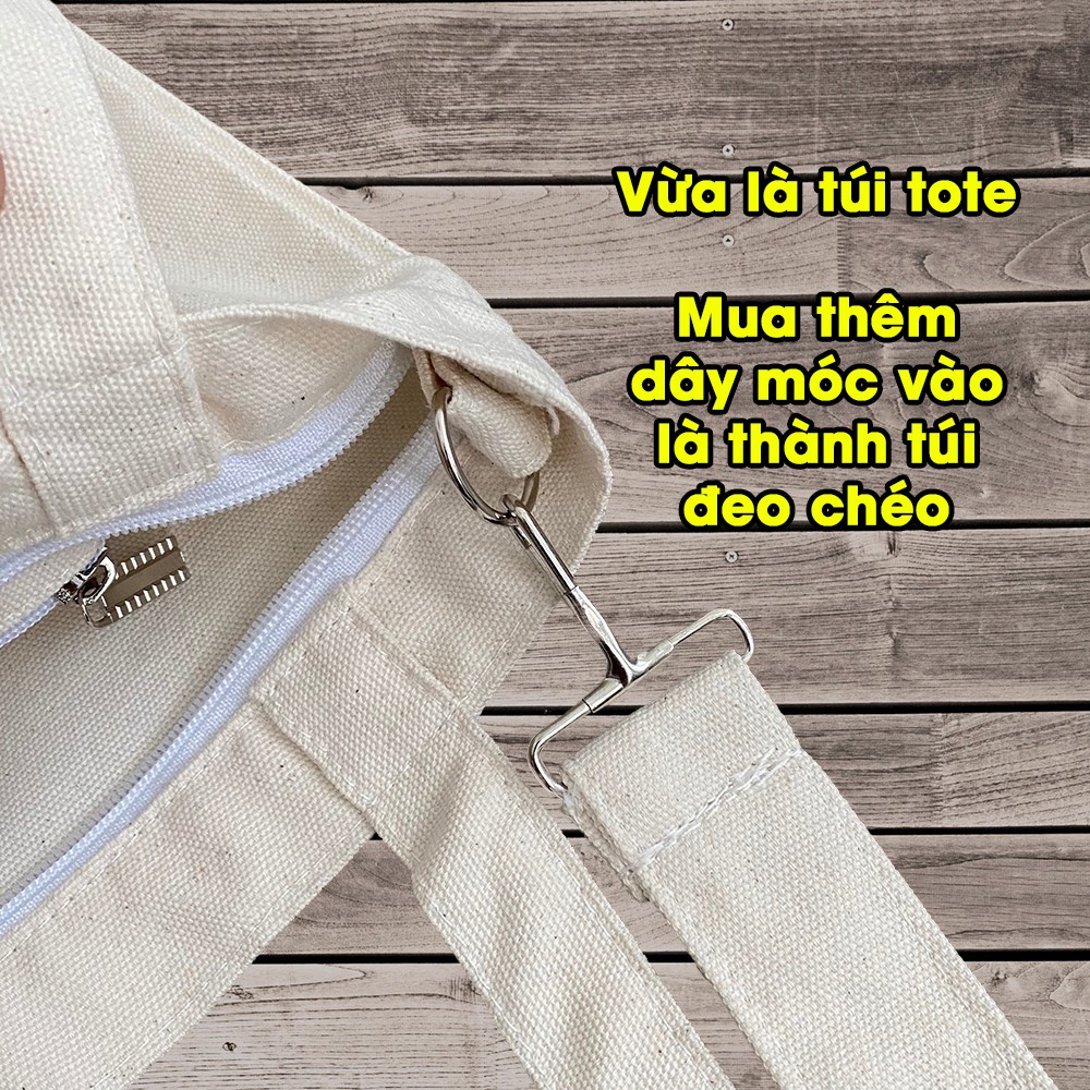 Túi tote đeo chéo vải bố CANVAS có thể đeo vai in hình mặt trời AH1485-6E8