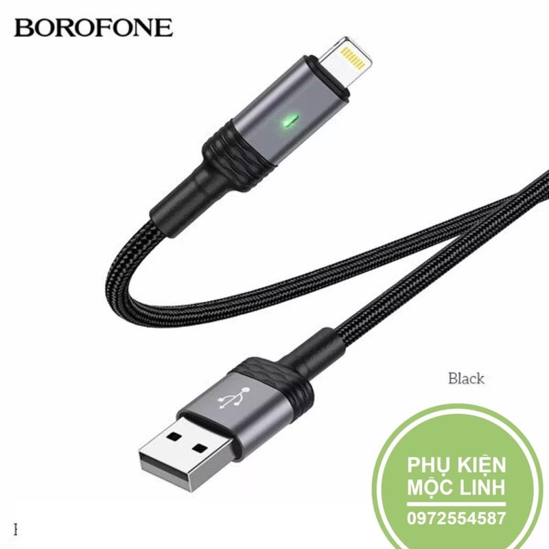 Cáp Sạc Nhanh IPTự Ngắt BOROFONE-U30 ,Chống Rối-Chống Đứt Gãy-Hàng Cao Cấp Dài 1M