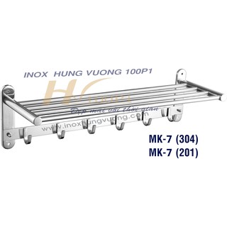 Máng khăn tầng đa năng cao cấp inox, móc áo, xếp khăn, khăn tắm MK7