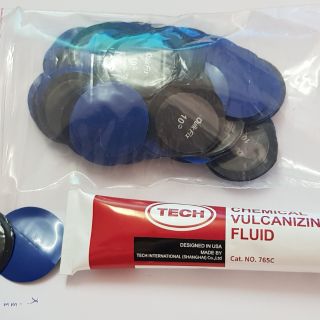 Keo miếng vá săm lốp #QUIKFIX _TECH _USA  và tuýp keo bôi TECH