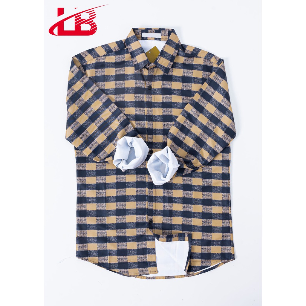 Áo sơ mi nam dài tay LB, in sọc caro phối màu toàn thân, SMVS002756 | BigBuy360 - bigbuy360.vn