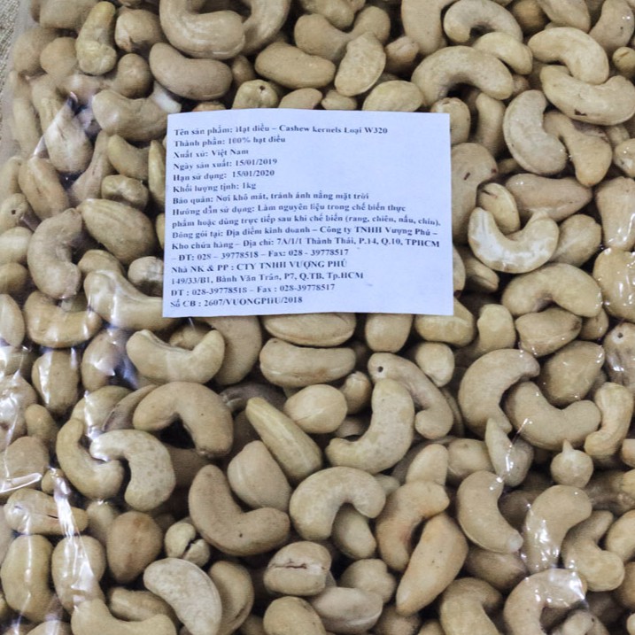 Hạt điều sống bóc vỏ lụa 1kg nhiều loại