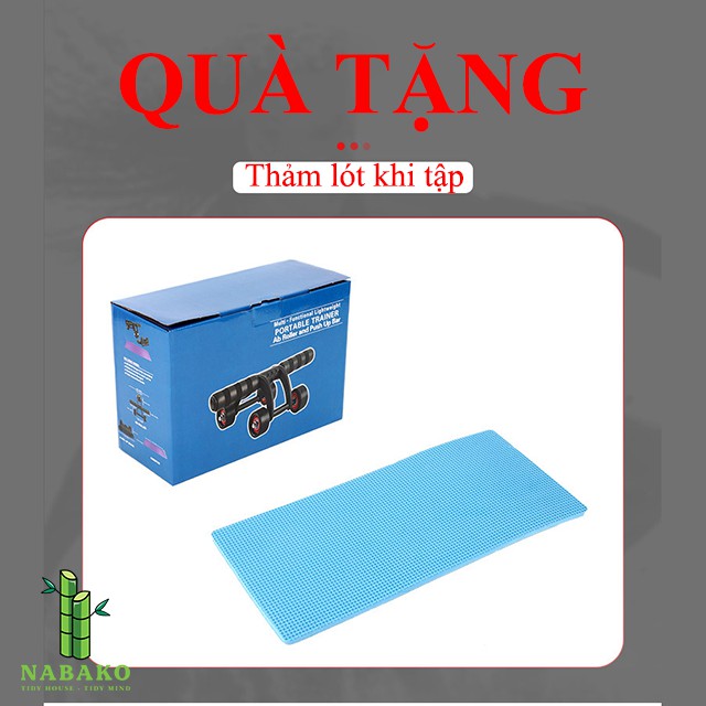 [TẶNG THẢM] Con Lăn Tập Bụng 4 Bánh Đa Năng Tại Nhà Giúp Tăng Cơ Cùng Con Lăng Dụng Cụ Tập Cơ Bụng Cho Nam Nữ .atruong