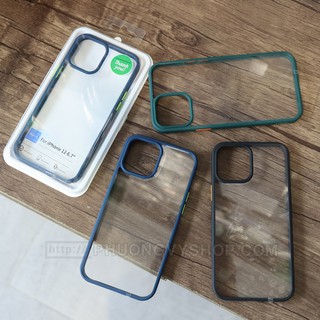 Ốp Lưng Trong Suốt Rock Guard Pro Viền Màu Iphone 12/ 12 Pro Max ( kèm anht thật )
