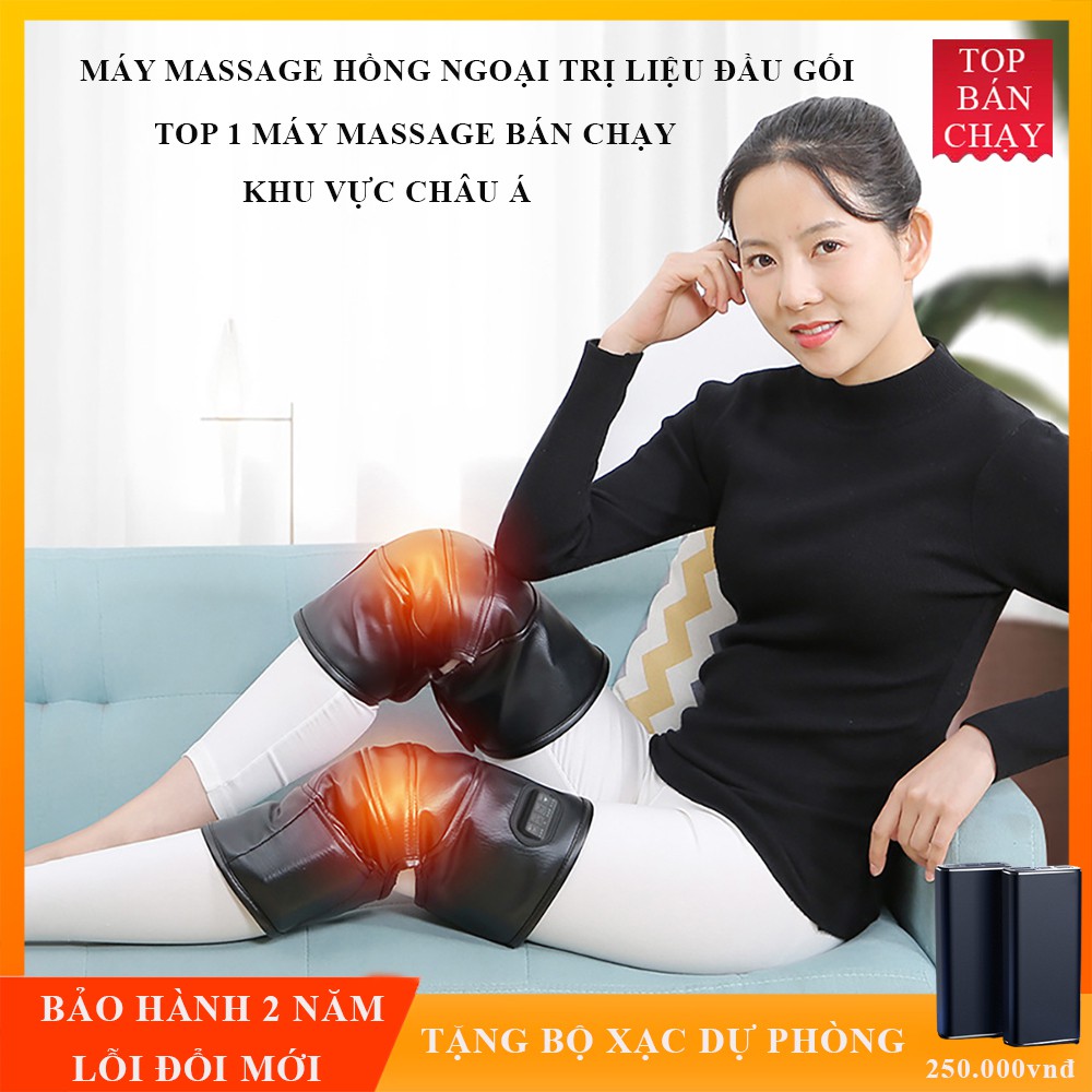 Máy massage đầu gối hồng ngoại vật lý trị liệu, 3 chế độ sưởi ấm, 3 chế độ massage kết hợp cùng thảo dược.