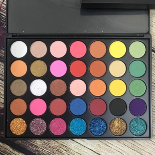 Ảnh thật - bảng màu mắt cao cấp 35 beauty ô màu nhũ