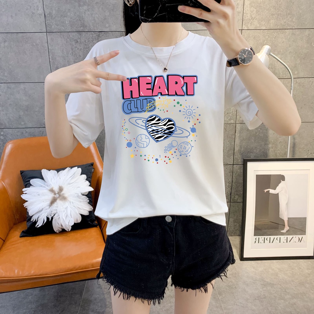 Áo thun trắng ZHELIHANGFEI in họa tiết dễ thương vui nhộn