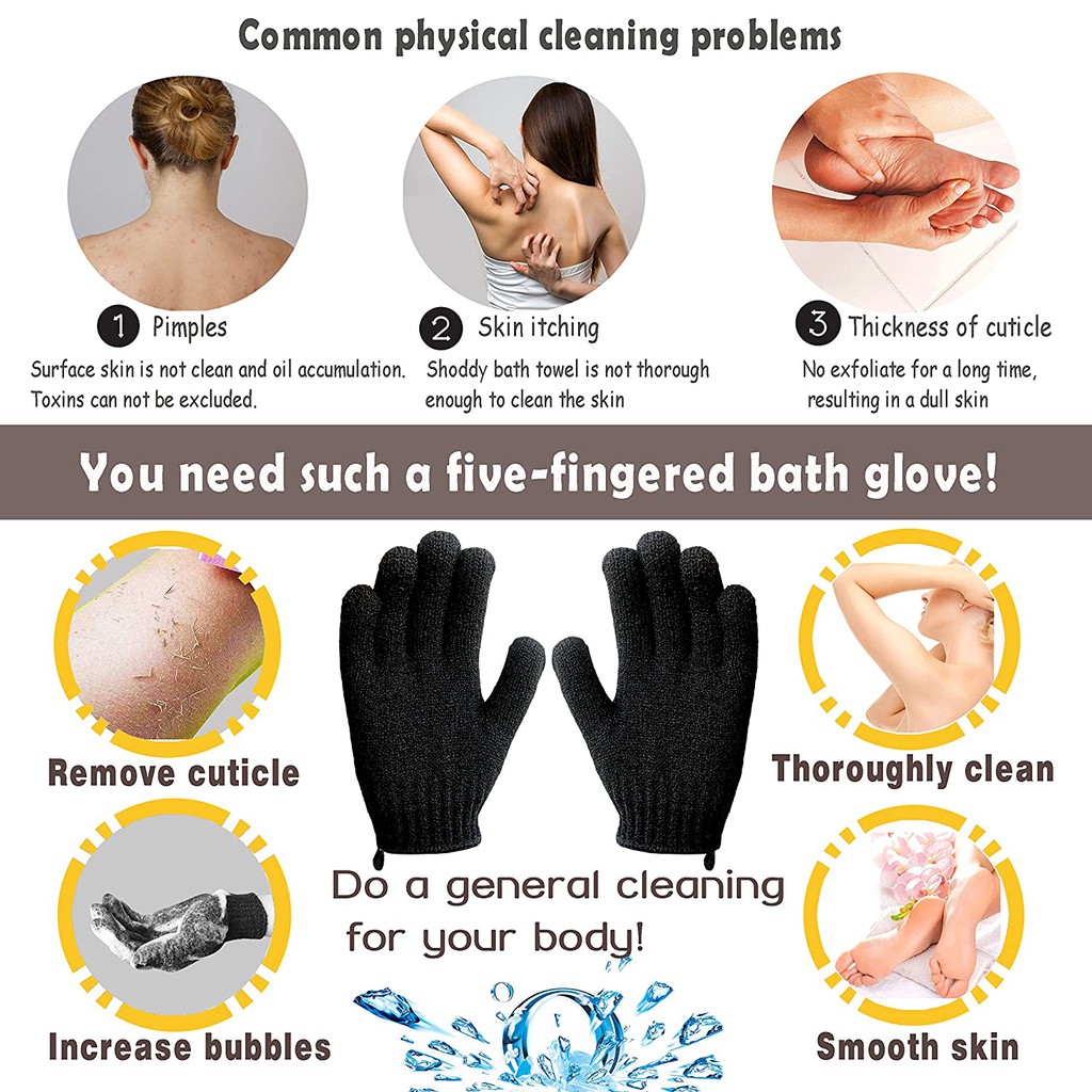 Găng Tay Tắm Tẩy Tế Bào Chết Body Scrubber Glove Features Nội Địa Trung | WebRaoVat - webraovat.net.vn