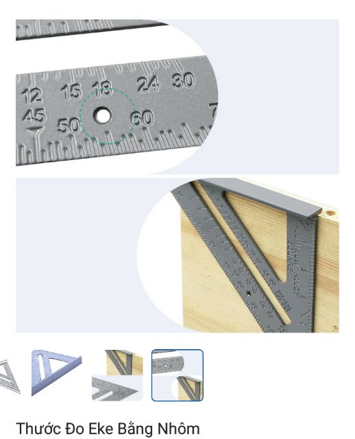 Thướt ê ke đo góc nhôm dày 4mm +180mm+ 255mm