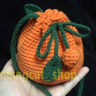 Túi đựng lì xì quả cam đáng yêu cho bé, túi len handmade