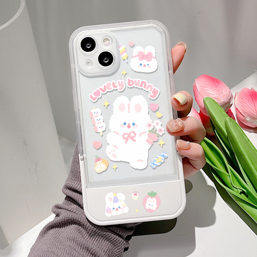 Ốp Điện Thoại Mềm Chống Sốc Có Giá Đỡ Hình Gấu Thỏ Dễ Thương Cho Iphone 11 13 12 Pro Max XS Max X XR 7 8 Plus