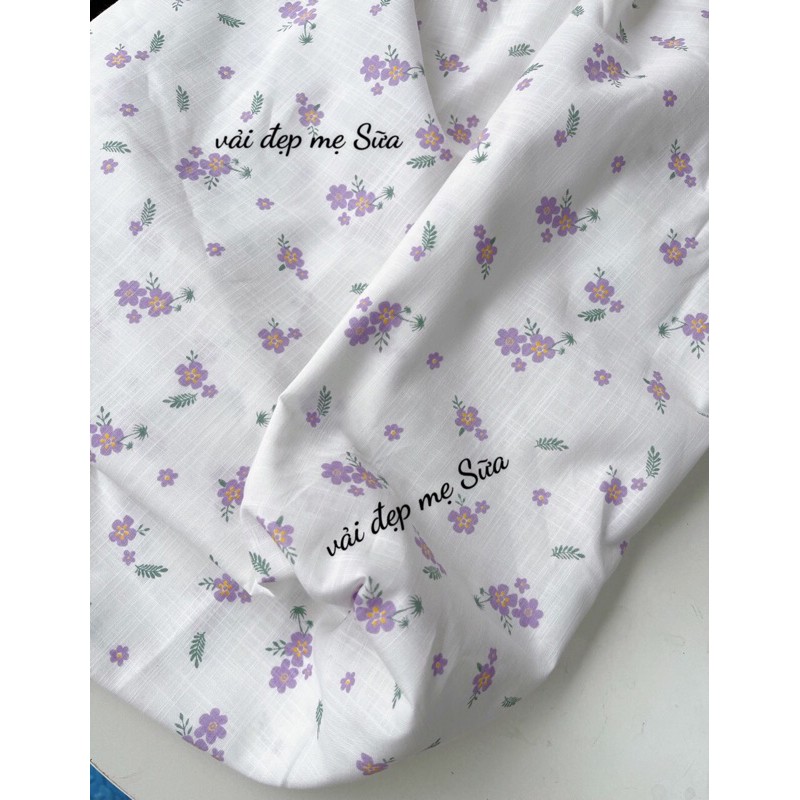 Vải đũi xước 3 bông hoa